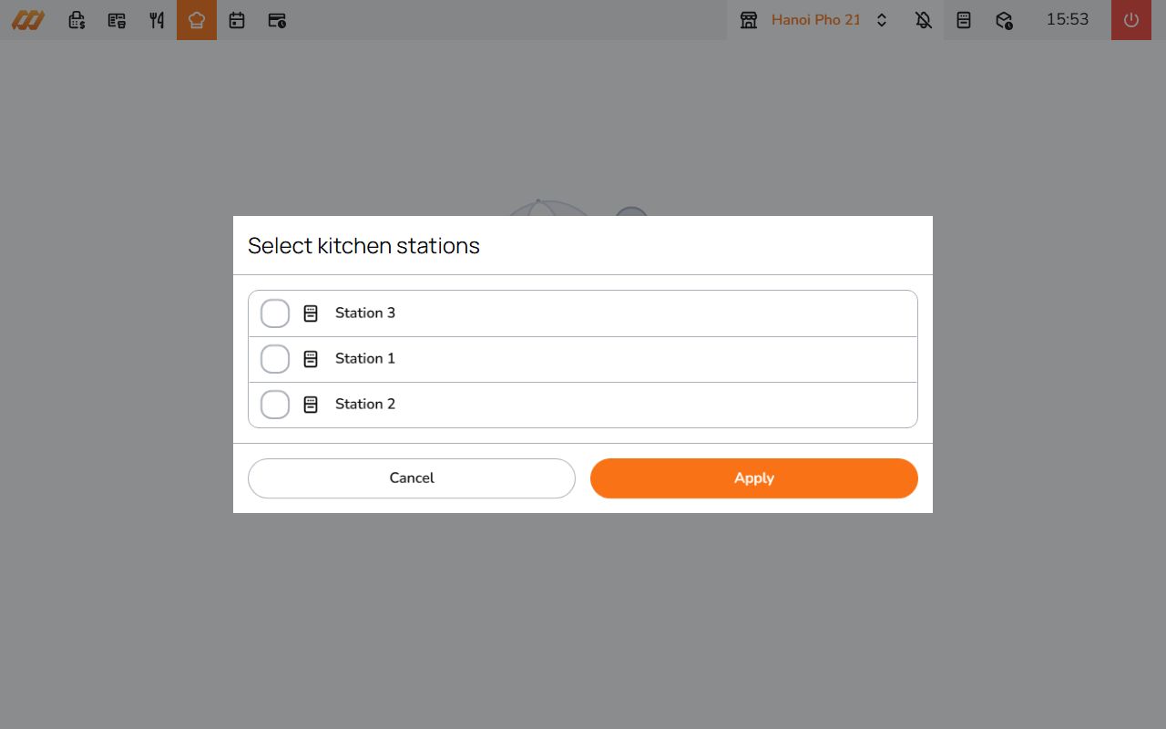 Select kitchen stations