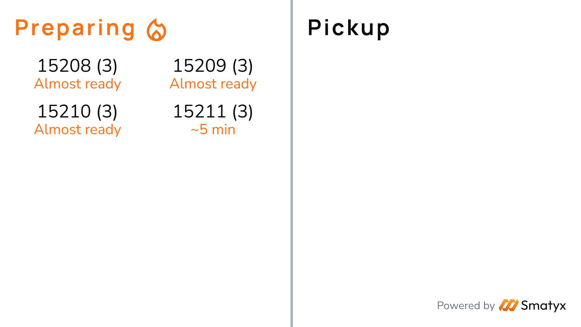 Pickup screen