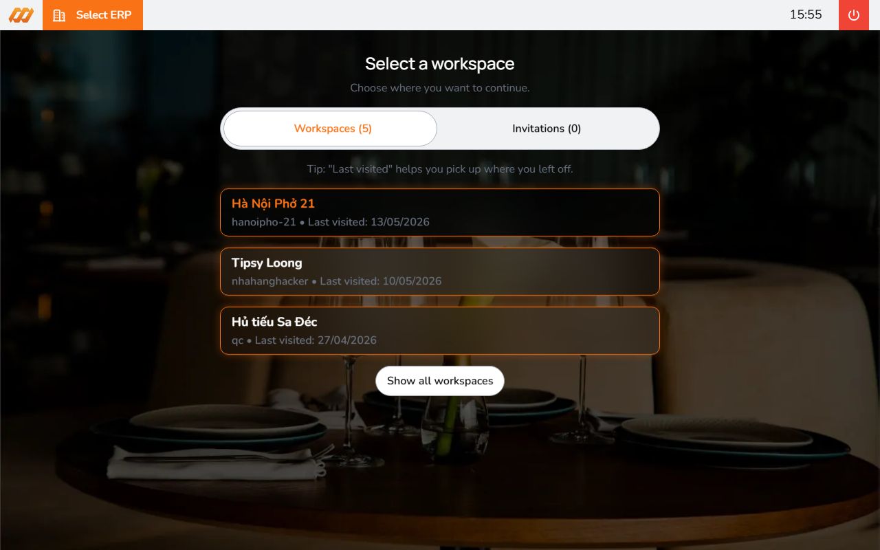 Workspace selector